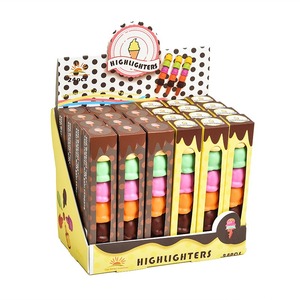 Bolígrafo resaltador de dibujos animados lindo, rotulador de color de helado de empalme creativo para estudiantes, mini rotulador de papelería para estudiantes - Product Image 6