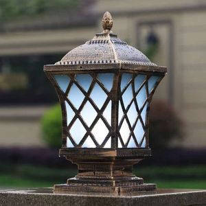 Lampadaire carré en aluminium à LED, noir bronze, base E27, éclairage extérieur pour jardin - Product Image 2