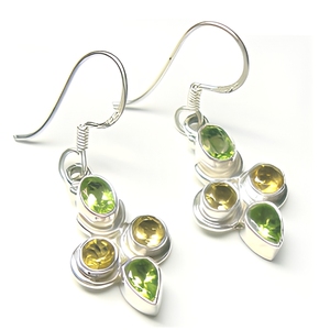 Sunshine Yellow Citrine Sterling 925 Silver Cute Design <b>Earrings</b> Bezel Set Stones Women's Bohemia Style Jewelry - Product Image 1