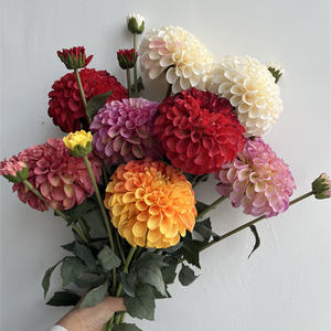 Vente en gros de fleurs <span class=keywords><strong>d</strong></span>écoratives de qualité supérieure pivoine Dahlia à grosse tête en soie artificielle pour la <span class=keywords><strong>d</strong></span>écoration de la maison de mariage - Product Image 1