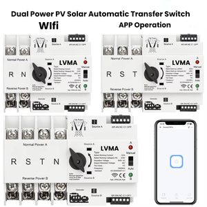 Interrupteur de transfert automatique WIFI <span class=keywords><strong>ATSE</strong></span> LMQ4-125W 125A Télécommande intelligente 2/3/4P 400V Double alimentation PC - Product Image 3