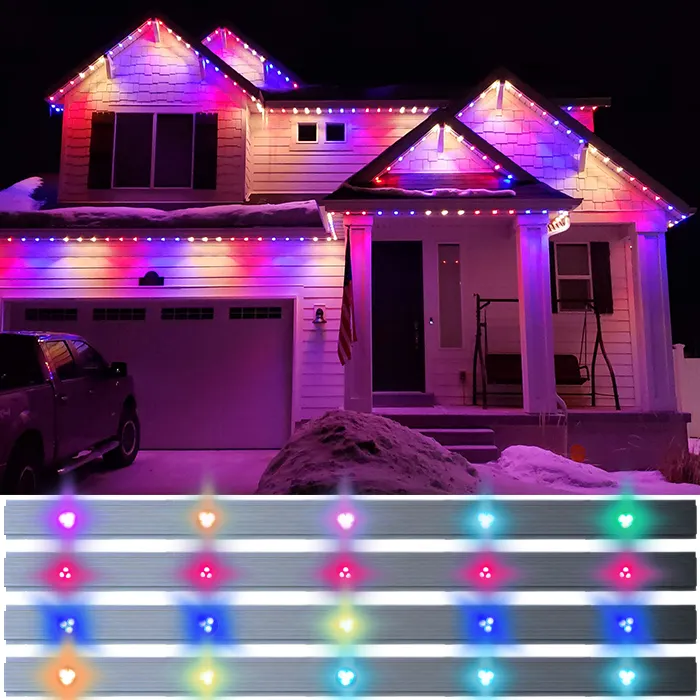 rgbw led pixel point light ws2811 IP68 waterproof outdoor smart wifi control Christmas holiday led string pixel point lights