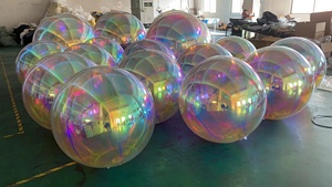 Esferas inflables metálicas-<span class=keywords><strong>Esfera</strong></span> de espejo de oro <span class=keywords><strong>gigante</strong></span> iridiscente Bola de decoración inflable de Pvc de Navidad para exteriores - Product Image 3