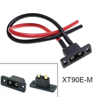 Amass XT90E-M Stecker, männlicher Batterieanschluss, montierbares Pigtail-Kabel, XT90 Panel-Mount-Stecker mit 30 cm Kabel für RC Lipo Akku