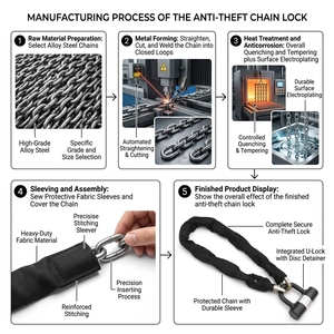 Dahua — serrure de chaîne robuste pour moto, motocyclette, authentique, avec verrouillage en <span class=keywords><strong>U</strong></span> de 16mm, YH1509 - Product Image 6
