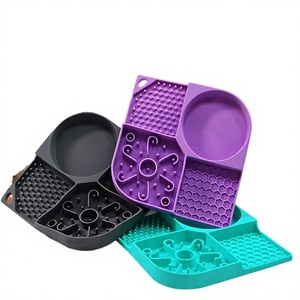 Multi-functional Eco-Friendly Solid Pattern Dog Slow Food Anti-Choking <b>Silicone</b> Square Licking Pad Wet & Dry Food <b>Bowl</b> - Product Image 2