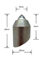 Foret de forage rocheux dur BR3 / Dents en carbure pour alésoir HDD / Dents de tarière de forage soudées pour baril de carottage de plateforme de forage