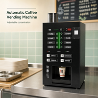 Distributeur automatique de café grain à tasse avec 3 grands réservoirs de poudre, accepteur de pièces multi-pays, utilisation facile, personnalisable OEM
