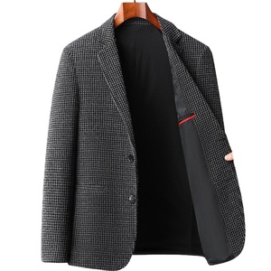 Nuevo <span class=keywords><strong>Traje</strong></span> Casual de <span class=keywords><strong>Hombre</strong></span> 2026 de Terciopelo de Invierno con Diseño de Pata de Gallo, Elástico de Nylon, Engrosado, Ajustado, Sin Plancha, para Jóvenes - Product Image 1