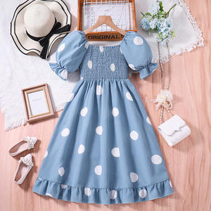 Vestido <span class=keywords><strong>de</strong></span> Princesa <span class=keywords><strong>de</strong></span> Verano <span class=keywords><strong>para</strong></span> Niñas <span class=keywords><strong>Adolescentes</strong></span> y Niñas Grandes <span class=keywords><strong>de</strong></span> 3, 6 y 7 Años con Mangas Cortas, Estampados <span class=keywords><strong>de</strong></span> Lunares y Diseño hasta la Rodilla - Product Image 6