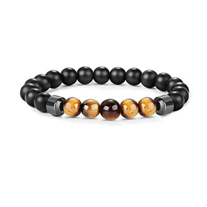 Braccialetti da <span class=keywords><strong>uomo</strong></span> alla moda in ematite naturale, braccialetto con <span class=keywords><strong>perline</strong></span> fatte a mano -2 ST037 - Product Image 5