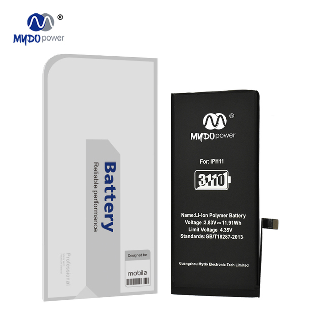 GB T18287 2000 Best Li Ion Mobile Phone Battery for iPhone 11 3100mAh 4.35 Volt Lithium Ion in Stock