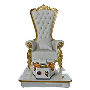 Sillón de Pedicura y Manicura de Lujo Blanco con Spa para Pies, Asiento Reclinable, Lámpara LED de 7 Colores, Bañera sin Tuberías, Masaje con Calor, Material PU, 110-240V - Product Image 3