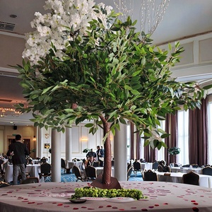 4 piedi di altezza Mini Ficus alberi incantati evento di nozze verde artificiale foglie albero di Ficus per la tavola centrotavola decorazione - Product Image 1