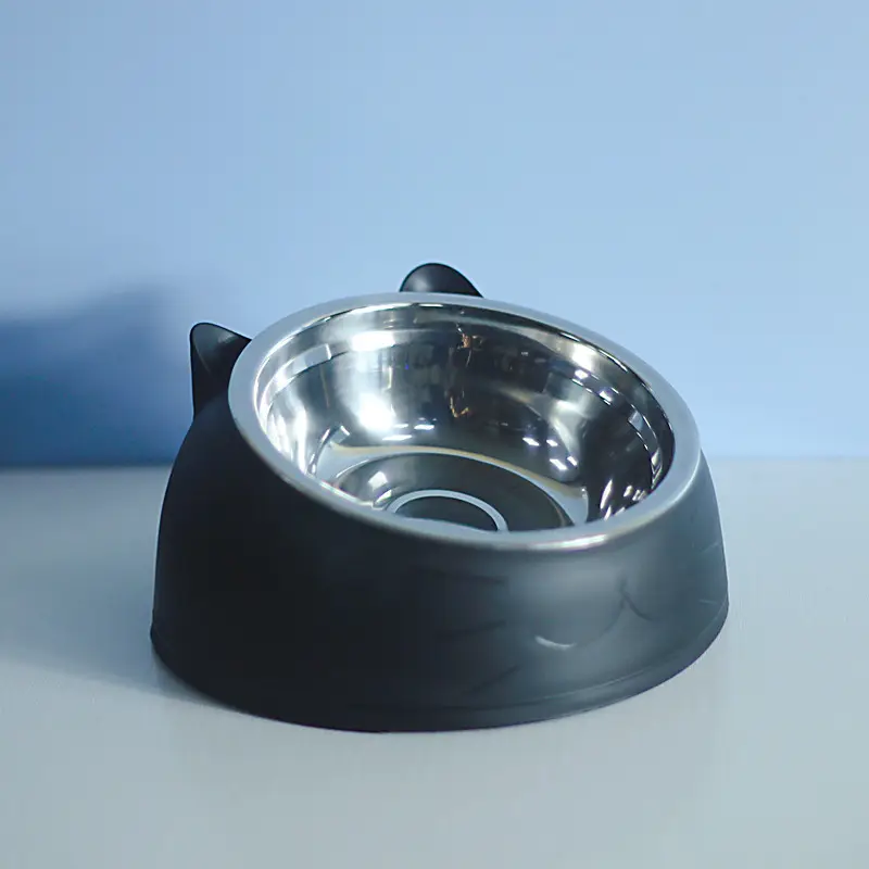 Ciotola inclinata dell'acciaio inossidabile della Base del supporto dei PP delle ciotole dell'acqua dell'alimento dei cani dei gatti all'ingrosso