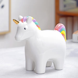 Décoration de maison pour enfants <span class=keywords><strong>tirelire</strong></span> en céramique de <span class=keywords><strong>cheval</strong></span> licorne créative - Product Image 5