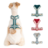 Harnais réglable pour chiens de petite et moyenne taille, harnais anti-traction avec sangle réfléchissante, harnais respirant en maille pour animaux de compagnie pour la promenade
