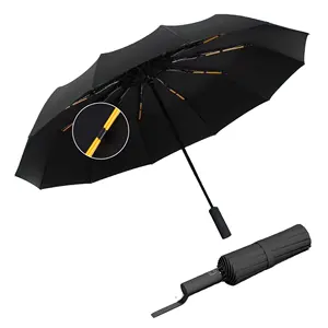 Guarda-chuva de chuva unisex grande tamanho guarda-chuva dobrável totalmente automático com mangas de couro 10k guarda-sóis à prova de vento