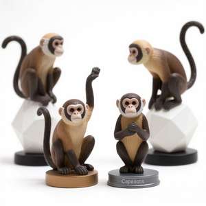 Estatua de <span class=keywords><strong>mono</strong></span> de cara blanca de 5 pulgadas-Escultura de poliresina texturizada, regalo de Arte de coleccionista de selva tropical - Product Image 1