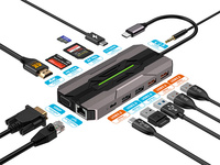 Hub 13 en 1 USB Type C vers HDML Hub adaptateur pour ordinateur portable HUB Lecteur de carte SD Stations d'accueil pour ordinateur portable macbook