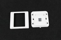 Type britannique simple double port 86*86 Cat5e Cat6 plaque frontale blanche RJ45 plaque frontale réseau à prise murale Keystone
