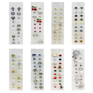 Sementes Auriculares de Cristal para Terapia Auricular, Joias de Cristal e Pedra Preciosa, Sementes Auriculares de Acupuntura, Adesivo Auricular com Elementos de Pérola, Lua, Margarida e Animais - Product Image 3
