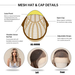 Perruque frontale en dentelle synthétique bouclée en fibre du japon, blonde brune 14x3, <span class=keywords><strong>cheveux</strong></span> ondulés naturels <span class=keywords><strong>mi</strong></span>-longs pour femmes blanches - Product Image 3