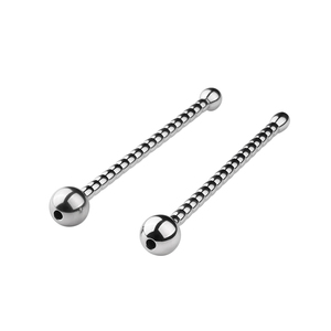 Dilatatore uretrale in acciaio inox con la testa rotonda del pene giocattoli per il sesso adulto due taglie uomo giocattoli del sesso - Product Image 3