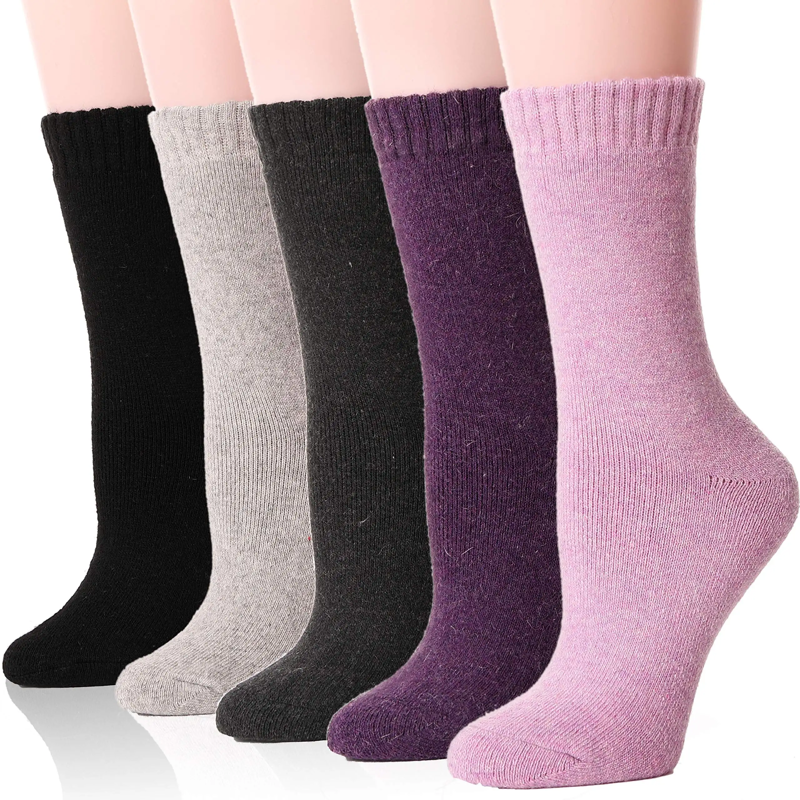 Womens Merino Wool Socks Winter Warm Hiking Thick Thermal Cozy Boot Crew Comfy Socks cushioned