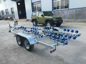 <span class=keywords><strong>Remorque</strong></span> à <span class=keywords><strong>double</strong></span> essieu OMAI HRB760 avec roues en caoutchouc, en acier galvanisé, pour bateaux lourds - Product Image 4