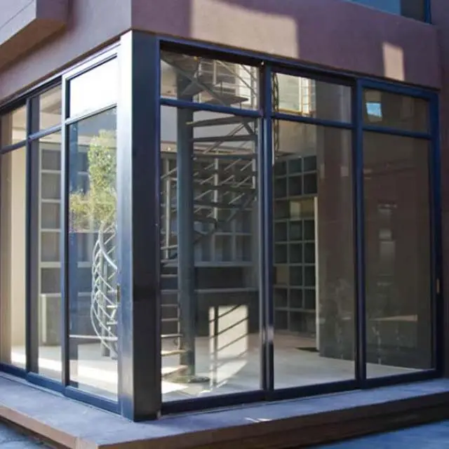 Forgé moderne conception de gril en acier de cadre de fenêtre en aluminium fenêtres et portes