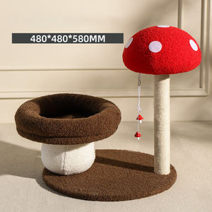 <span class=keywords><strong>Red</strong></span> Mushroom <span class=keywords><strong>Cat</strong></span> Climbing Frame Sisal Grinding Claw Médio Escalada Pole Árvore do gato com ninho do gato - Product Image 5