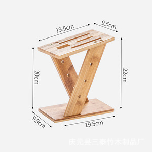 Porte-couteaux en bambou pour rangement de cuisine, support à couteaux simple et multifonctionnel, écologique, pour usage domestique - Product Image 4