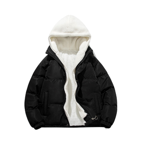 2026 Winter New Casual <b>Long</b> Loose Fit <b>Men</b> Standard Thickness Hooded Breathable Non-Ironing Puffer <b>Jacket</b> Zipper Closure Letter - Product Image 2