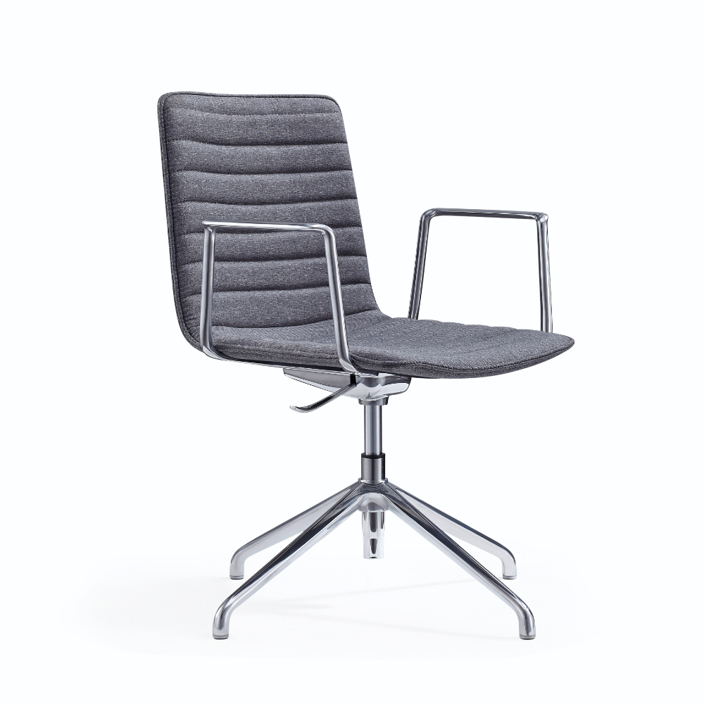 Офисная мебель, серая ткань, современные стулья для конференц-зала, конференц-зала, без колес