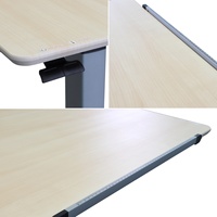Bureau mobile pliable pneumatique LEADCOM LS-QF60 avec système de levage pneumatique, table de bureau pliable avec roulettes pour salle de réunion et de formation