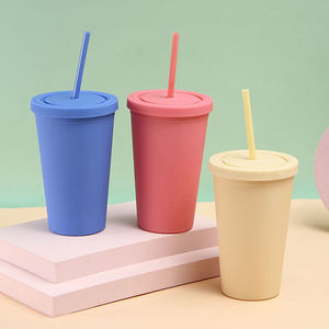Wholesale Leak-proof Double Wall 16oz 24oz Plastic Water <b>Bottle</b> with Straw for Car Travel Gym Camping Office School - Product Image 5