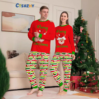 Ensemble Pyjama de Noël Hiver 2025 pour Bébés Garçons et Filles, Motif Imprimé Rayé Vert, Pantalon de Détente Doux en Peluche pour la Maison