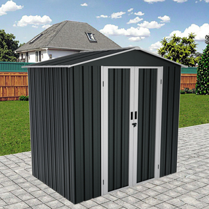 Armario Metálico de <span class=keywords><strong>Pared</strong></span> para Herramientas, Mini Cobertizo con Diseño a Prueba de Roedores, Resistente a la Intemperie y con Puerta con Cerradura para Almacenamiento en el Jardín - Product Image 4