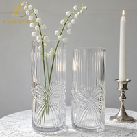 Vases en verre hauts et grands en gros pour fleurs, design nordique minimaliste, vase de table, accessoires de décoration intérieure, cadeau