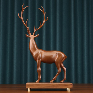 Figurine de cerf en cuivre violet, un cerf majestueux montant en pente, pour la décoration de bureau, décoration de maison de style chinois. - Product Image 2