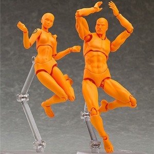 Ensemble de mannequins articulés multi-positions homme et <span class=keywords><strong>femme</strong></span>, modèle de figurine humaine vierge gris mat avec support - Product Image 5
