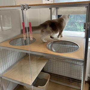 Aluminum Profile <b>Cat</b> <b>Cage</b> Rectangular Multifunctional Pet Furniture Custom Size - Product Image 2