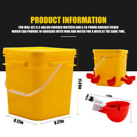 Abreuvoirs Automatiques en Plastique de 10 L pour Poulets avec Seau, Distributeur d'Eau Automatique