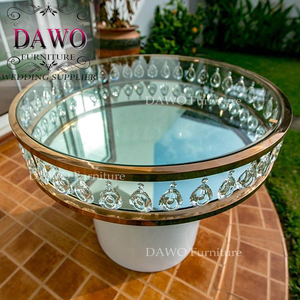 Glass <strong>clear</strong> Chandelier Crystal Cake <strong>Table</strong> for Luxury Wedding - Product Image 2