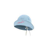 Topi Denim Bordir Kasual Gaya Koboi Jepang untuk Wanita Dewasa, Musim Semi Musim Panas, Besar, Bernapas, Dapat Disesuaikan, Pelindung Matahari