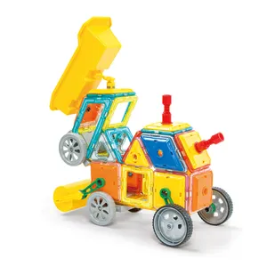 ילדים בגיל רך שקוף צבע מגנט אבני בניין צעצועי סט 3d חינוכיים מגנטי אריחי אבן בניין סטים