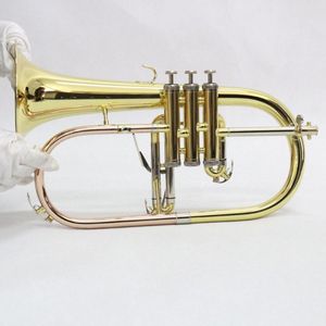 Flugelhorn en laiton rose avec tuyau en laiton, valves en acier inoxydable, laqué or, flugelhorn en Sib - Product Image 1