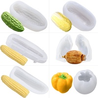 Moule en silicone pour légumes simulés, réaliste (maïs, poivron, fraise), pour la fabrication de chocolats et bonbons, antiadhésif, réutilisable, facile à utiliser