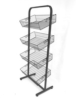 Paniers de stockage de fruits à plusieurs étages pour snacks Style atterrissage du sol au plafond Légumes débarqués-Fournitures de supermarché pour bâtiment